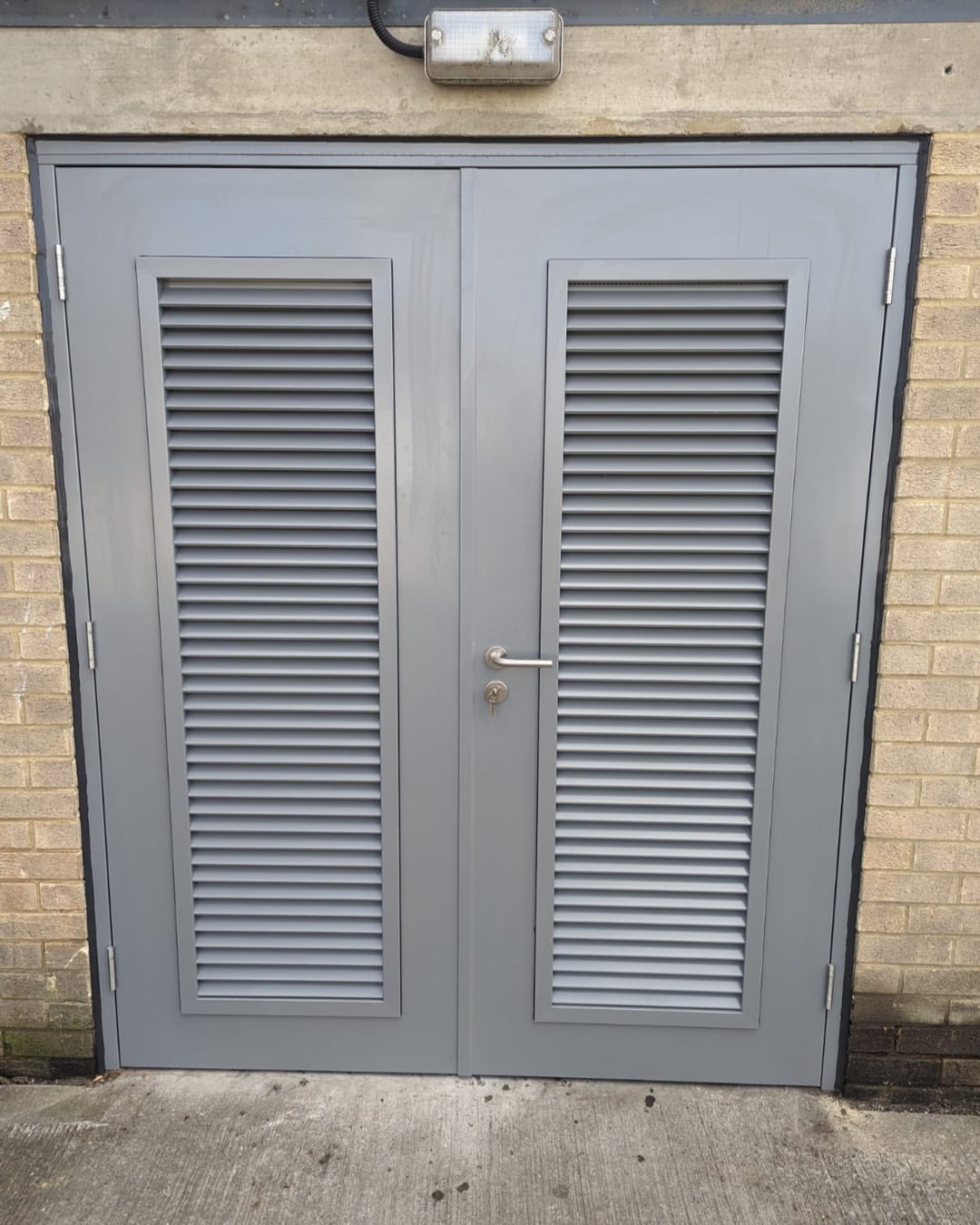 Existing entrance before the new steel door installation in Cardiff